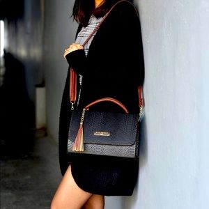 Mari York black mini box crossbody bag
